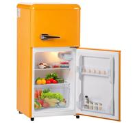 Frigorífico Con Congelador 22L,Combinación De Frigorífico-Congelador 60L,86,8Cm De Alto,45,5Cm De Ancho, Diseño De Doble Puerta,102Kwh/Año,7 Ajustes De Temperatura,Iluminación LED,Yellow