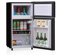 Frigorífico de doble puerta, capacidad neta 72 L, altura 83,5 cm, cajón para frutas y verduras, iluminación LED, puertas reversibles, silencioso 39 dB