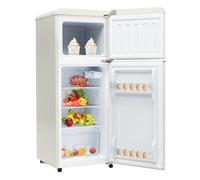 Frigorífico mini retro 105,5cm 92l de plástico con 2 puertas y luz led,blanco