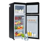 Frigorífico mini retro 105,5cm 92l de plástico con 2 puertas y luz led,negro