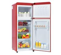 Frigorífico mini retro 105,5cm 92l de plástico con 2 puertas y luz led,rojo