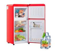 Frigorífico mini retro 88,8cm 60l de hierro y plástico con 2 puertas y luz led,rojo