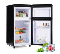 Frigorífico mini retro 91cm 72l de hierro y plástico con 2 puertas y luz led,negro