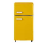 Frigorífico retro 72l - doble puerta superior e inferior - amarillo