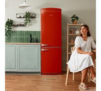Frigorífico retro combi rojo, 190cm de alto y 60 de ancho, capacidad