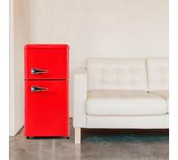 Frigorífico Retro. Combinación De Congelador. 88,8 Cm De Alto, 45,5 Cm De Ancho, Dos Puertas, 60 Litros De Capacidad Total Y 22 Litros De Congelador. 102 Kwh/Año, -27 °c ∽ 13 °c,Red