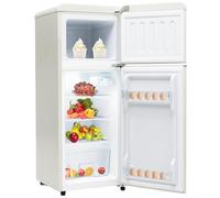 Frigorífico Retro. Combinación Frigorífico-Congelador, 105,5 Cm De Alto, 41 Cm De Ancho, Dos Puertas, Con Capacidad Total De 92 Litros, Congelador De 28 Litros, 116 Kwh/Año,White