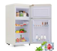 Frigorífico Retro Con Congelador De 72 L Con Congelador De 21 L, Frigorífico Pequeño Con Compartimento Para Verduras, 120 Kwh/Año, Iluminación LED, Para Cocina, Salón, Oficina,White