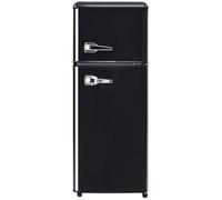 Frigorífico Retro Con Congelador De 92 L / 105,5 Cm X 41 Cm X 45,5 Cm Con Congelador De 28 L, Estantes En La Puerta Y Estantes De Vidrio. 116 Kwh/Año, -27 °c - 13 °c, Luz LED,Black