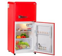 Frigorífico Retro Con Congelador, Frigorífico De Dos Puertas Superior E Inferior, 86,8Cm De Alto, 45,5Cm De Ancho, 60L De Capacidad Total, Congelador 22L, 102 Kwh/Año, -27 °c-13 °c,Red