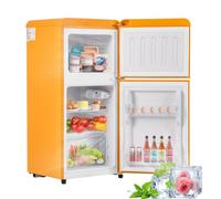 Frigorífico Retro De 60 Litros, Mininevera Con Congelador, Combinación Frigorífico-Congelador, Congelador De 22 Litros, Frigorífico De 38 Litros, Clase Energética E, 102 Kwh/Año,Yellow