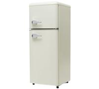 Frigorífico retro de estilo vintage, combinación de nevera y congelador de dos puertas, capacidad total de 92 litros, congelador de 28 L, clase energética D, 116 kWh/año, rango de refrigeración de -27
