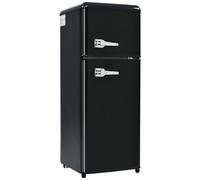 Frigorífico retro vintage - Combo de nevera y congelador de dos puertas, capacidad total de 92 litros, congelador de 28 L, clase energética D, 116 kWh/año, rango de refrigeración de -27 °C a 13 °C