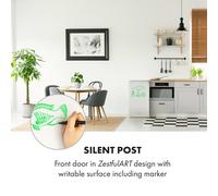 Klarstein Spitzbergen - Frigorífico, clase de eficiencia energética E, compartimento congelador, diseño ZestfulART: Puerta escribible con marcador, 2 compartimentos en la puerta, Negro