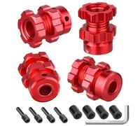 FriHobby - 4 unidades de 17 mm espaciador de rueda de rueda adaptador y tuerca de extensión para Traxxas E-Revo Summit 1/10 RC Monster Truck (rojo)