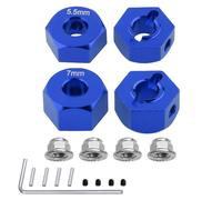 FriHobby Adaptador de bujes hexagonales de rueda de aluminio y contratuercas de rueda para Traxxas Slash 2WD, Rustler, Stampede Vxl sustituye a 1654 3654