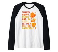 Frijoles Y Rollos De Pavo Déjame Ver Que Cazuela Caída Camiseta Manga Raglan