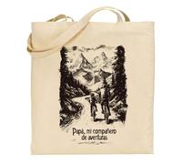 FRIKI FACTORIA Regalo día del padre - Bolsa de tela Tote bag Papá, mi compañero de aventuras