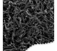 FRILLZ Relleno de papel arrugado para cestas, regalos, embalaje y protección de tu cumpleaños, bodas, aniversario, día de San Valentín y otros regalos (2 libras, negro)