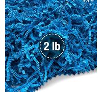 FRILLZ Relleno de papel arrugado para cestas, regalos, embalaje y protección de tu cumpleaños, bodas, aniversario, día de San Valentín y otros regalos (2 libras, azul)