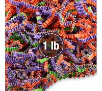 Frillz Relleno de papel arrugado para cestas, regalos, embalaje y protección de tu Halloween, festival de otoño, cumpleaños y otros eventos (1 libra, truco o trato)