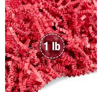 FRILLZ Relleno de papel arrugado para cestas, regalos, embalaje y protección de tu Navidad, día de San Valentín, día de la madre y otros eventos (1 libra, rojo)