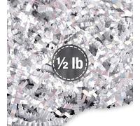 FRILLZ Relleno de papel arrugado para cestas, regalos, embalaje y protección para el día de tu madre, cumpleaños, bodas, aniversario, día de San Valentín y otros regalos (1/2 libra, blanco diamante)