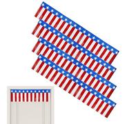 Fringe de guirnaldas, Banner Flecos | 4 de Julio Foil Fringe Garland Tinsel Streamers | 4X Rojo Azul Estrella patriótica pabellón decoración de telón de Fondo para el o