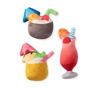 Fringe Studio Pet Toy, Small Dog Toy Set, Tropical Drinks, 3 Pieces (289413)