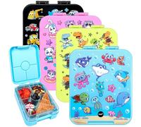 Fringoo - Bento Box - Fiambrera - A prueba de fugas, 650 ml de capacidad, 4 compartimentos, sin BPA, diseño Blue Sea World