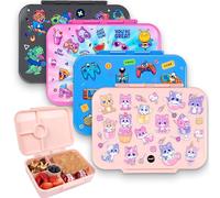 Fringoo - Bento Box - Lonchera a prueba de fugas, capacidad de 800 ml, 5 compartimentos, divisor ajustable, sin BPA, diseño de gatos y dulces rosas