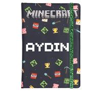 Fringoo Minecraft - Cuaderno - Libreta Personalizada para Niños - Agrega Tu Nombre - Bloc de Notas Minecraft - 96 Páginas - Regalos Personalizados - Negro