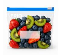 FRIO - 20 bolsas con cierre deslizante, 1,5L (21x25 cm), reutilizables y herméticas, con base expandible - Para congelador y almacenamiento de alimentos
