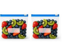 FRIO - 20 bolsas con cierre deslizante, 1,5L (21x25 cm), reutilizables y herméticas, con base expandible - Para congelador y almacenamiento de alimentos (Paquete de 2)