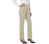 Friptspyg Pantalón Mujer Cintura Alta Recto Elástico, Pantalón de Vestir | Pantalón de Vestir Mujer Elegante con Bolsillos, Pantalón Yoga Deporte Ideal para Oficina, Ocio y Día a Día, Comodidad Total