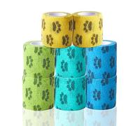FriPuP Vendaje autoadhesivo para perros amargos, no masticables, vendaje autoadhesivo para heridas, patas, patas, cola, vendaje no tejido para animales, gatos, caballos, pájaros (2 pulgadas, 8 rollos,