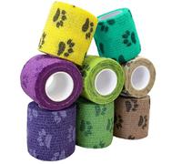 FriPuP Vendaje autoadhesivo para veterinarios, cinta de primeros auxilios para perros, cuidado de patas de caballos, soporte elástico y grueso para mascotas, apto para FSA y HSA, envuelto