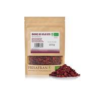 FRISAFRAN | Bayas de Goji Ecológicas 200g | bayas de goji deshidratadas Bio | Bayas secas | Antioxidantes | Refrigerio saludable | Smoothies | Sin Azúcares Añadidos | Frutas enteras | sin azufre