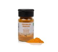 FRISAFRAN | Cúrcuma en Polvo BIO 40g | Digestivo | Ayuda al rejuvenecimiento | Curcuma pura | especia sin aditivos | Suplemento | En Polvo | Cúrcuma-molida | Origen India