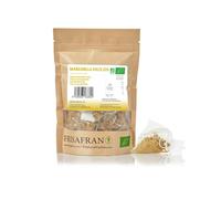 FRISAFRAN | Flores de manzanilla enteras orgánicas secas 15A | INFUSIÓN DE CAMILLAS BIO | Flores de manzanilla | Tés de hierbas sueltas | Calmante digestivo y relajante | Origen Europa | Manzanilla