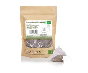 FRISAFRÁN | Infusión de menta polea en pirámide Bio 30A | 60g | té de menta polea | Digestivo | Anti-resfriados | Bebida saludable | Té Pennyroyal para el respiro | Antiviral natural | Té de hierbas