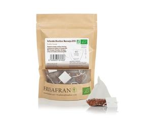 FRISAFRAN | Infusión Rooibos con Naranja Ecológica 60uds | 120g | Relajante | Digestivo | Infusión de Rooibos | Te de rooibos | Infusión Natural | Sabor unico | Hidratante | Nutritiva