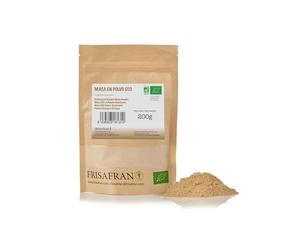 FRISAFRAN | Maca Andina Ecológica en Polvo 200g | Maca cruda | Maca Organica Peruana y Gelatinizada | molida | Natural | Sin gluten | Raíz de Maca