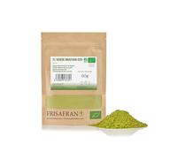 FRISAFRAN | Té Matcha Ecológico 50g | Té en Polvo Orgánico | 100% Natural | té verde matcha bio | exquisito | Té Verde en polvo | Te Vegan-Detox | Batidos-Bebidas | Multivitamínico