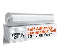 Frisco Craft Rollo de vinilo autoadhesivo transparente de 12 x 30 pies para calcomanías, laminado de vinilo transparente fácil de cortar para calcomanías, hojas de laminación transparentes