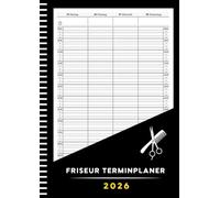 Friseur Terminplaner 2026: Kalender 1 Woche auf 2 seiten | mit Uhrzeiten 8.00 bis 20.00 Uhr | 15 Minuten Takt | Salonplaner 2026 | A4
