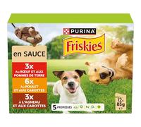 12 sobres x 85 g Friskies Carne en Salsa sobre para perros - Multipack