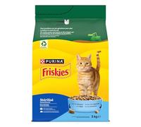 FRISKIES | Gato | Croquetas Completas para Gato Adulto Esterilizado | Salmón y Verduras | Alimento Completo Rico en Vitaminas y Minerales | Bolsa | Juego de 4 Bolsas de 3 KG