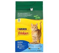 FRISKIES | Gato | Croquetas Completas para Gato Adulto | Salmón y Verduras | Alimento Completo Rico en Vitaminas y Minerales | Bolsa | 1,5 KG