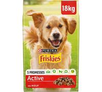 Friskies Purina Active con Carne croquetas para Perros, 18 kg